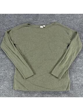 GAP Olive Green Ribbed Long Sleeve Sweater Scoop Neck‎ Med - lightweight